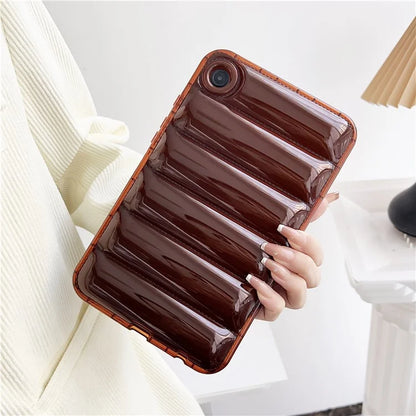 For Samsung Galaxy Tab A9+ Case Soft TPU Down Jacket Grain Tablet Cover