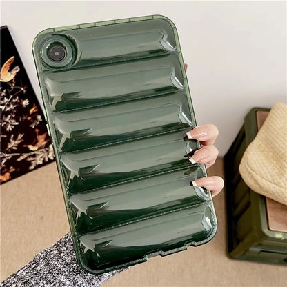 For Samsung Galaxy Tab A9 TPU Case Transparent Down Jacket Design Shock Absorption
