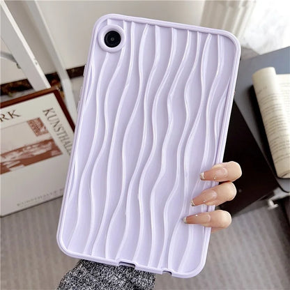 For Samsung Galaxy Tab A9+ Solid Color TPU Case Water Ripple Pattern Wave Shape