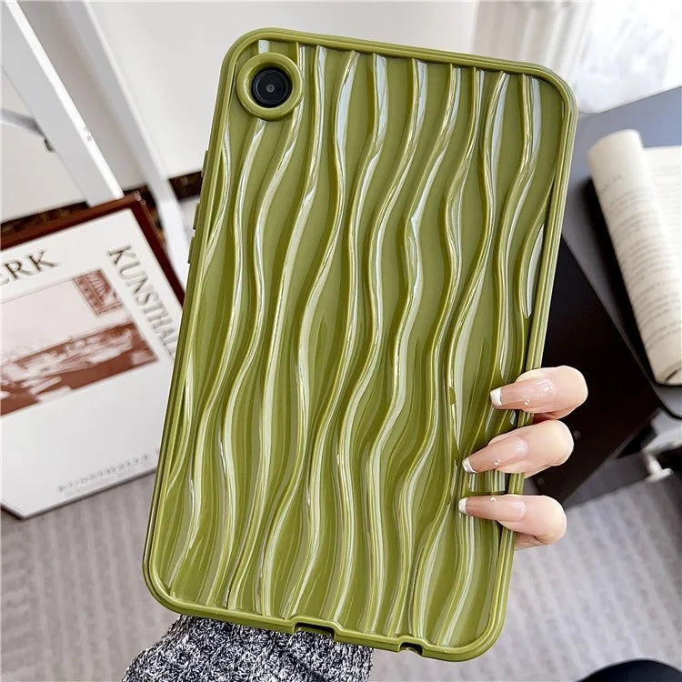 For Samsung Galaxy Tab A9+ Solid Color TPU Case Water Ripple Pattern Wave Shape