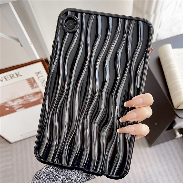 For Samsung Galaxy Tab A9+ Solid Color TPU Case Water Ripple Pattern Wave Shape
