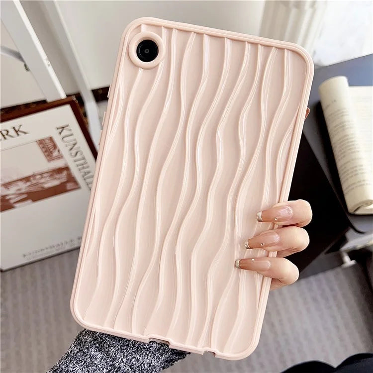 For Samsung Galaxy Tab A9+ Solid Color TPU Case Water Ripple Pattern Wave Shape