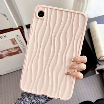 For Samsung Galaxy Tab A9+ Solid Color TPU Case Water Ripple Pattern Wave Shape