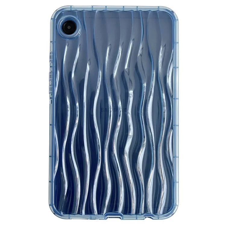 For Samsung Galaxy Tab A9+ TPU Cover Transparent Back 3D Water Ripple Pattern Tablet Case