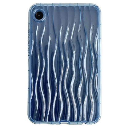 For Samsung Galaxy Tab A9+ TPU Cover Transparent Back 3D Water Ripple Pattern Tablet Case