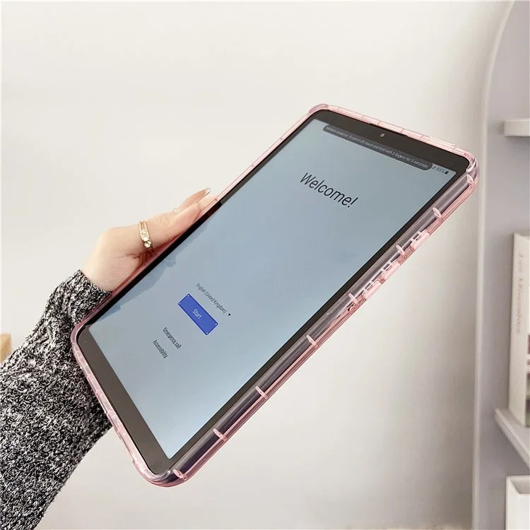 For Samsung Galaxy Tab A9+ TPU Cover Transparent Back 3D Water Ripple Pattern Tablet Case