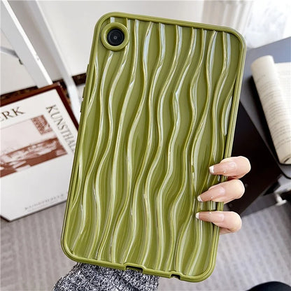 For Samsung Galaxy Tab A9 TPU Tablet Case 3D Wave Shape Solid Color Cover