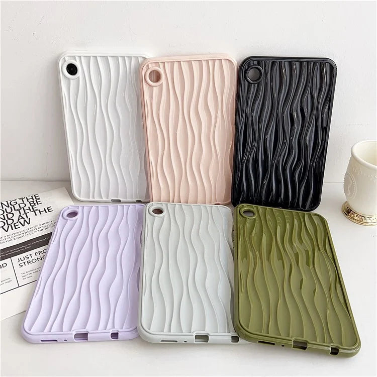 For Samsung Galaxy Tab A9 TPU Tablet Case 3D Wave Shape Solid Color Cover