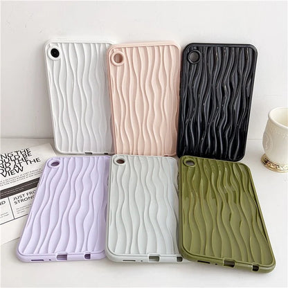 For Samsung Galaxy Tab A9 TPU Tablet Case 3D Wave Shape Solid Color Cover