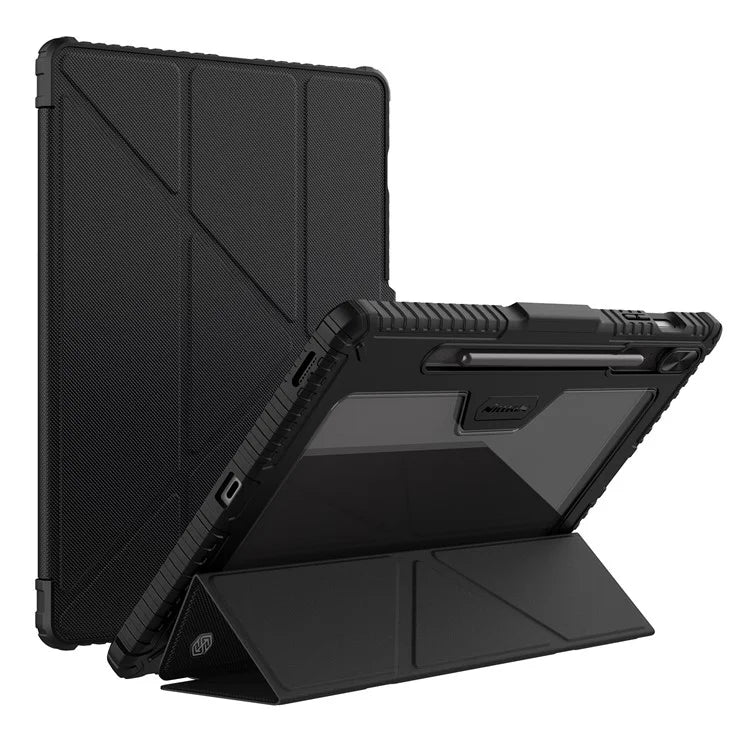 NILLKIN Bumper Leather Case Pro for Samsung Galaxy Tab S9 FE+ Tablet Cover Anti-fall Auto Wake / Sleep Case