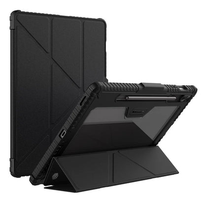 NILLKIN Bumper Leather Case Pro for Samsung Galaxy Tab S9 FE+ Tablet Cover Anti-fall Auto Wake / Sleep Case