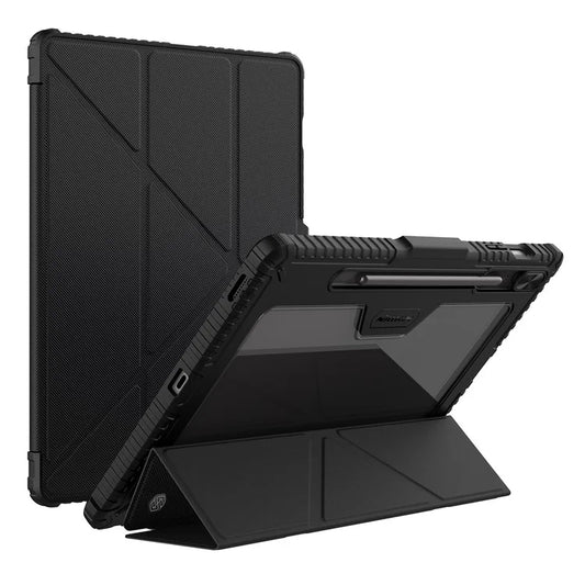 NILLKIN Bumper Leather Case Pro for Samsung Galaxy Tab S9 FE+ Tablet Cover Anti-fall Auto Wake / Sleep Case