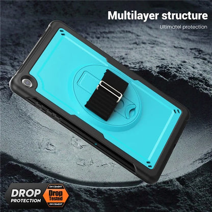 For Samsung Galaxy Tab A9+ Kickstand Cover Hand Strap Design PC+TPU Tablet Case