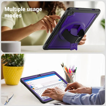 For Samsung Galaxy Tab A9+ Kickstand Cover Hand Strap Design PC+TPU Tablet Case