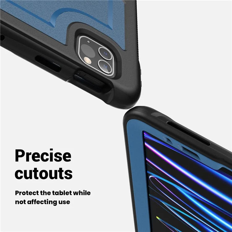 For iPad Pro 11 (2018) / (2020) / (2021) / (2022) / iPad Air (2020) / (2022) Case Kickstand Tablet Cover with Pencil Holder