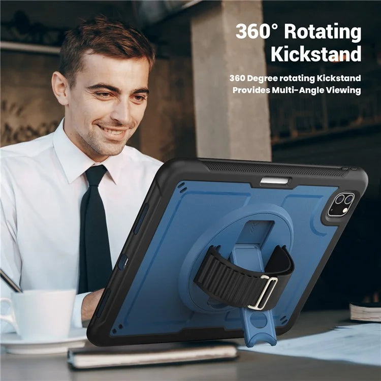 For iPad Pro 11 (2018) / (2020) / (2021) / (2022) / iPad Air (2020) / (2022) Case Kickstand Tablet Cover with Pencil Holder
