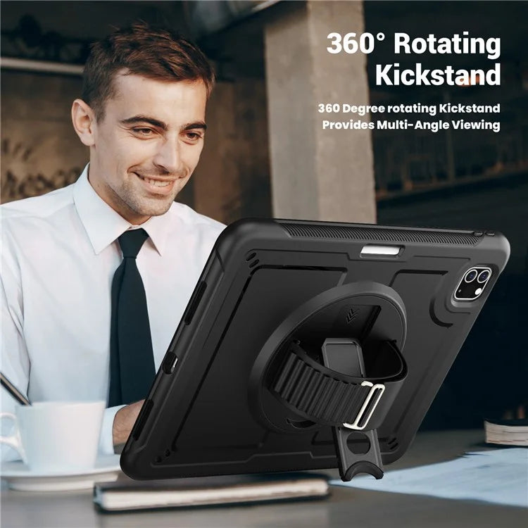 For iPad Pro 11 (2018) / (2020) / (2021) / (2022) / iPad Air (2020) / (2022) Case Kickstand Tablet Cover with Pencil Holder