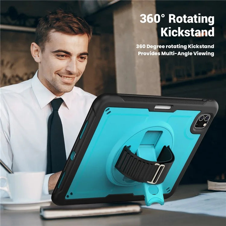 For iPad Pro 11 (2018) / (2020) / (2021) / (2022) / iPad Air (2020) / (2022) Case Kickstand Tablet Cover with Pencil Holder