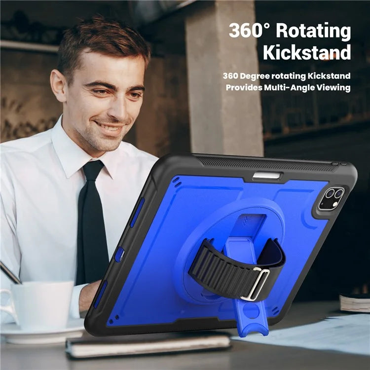 For iPad Pro 11 (2018) / (2020) / (2021) / (2022) / iPad Air (2020) / (2022) Case Kickstand Tablet Cover with Pencil Holder