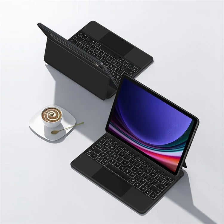 For Samsung Galaxy Tab S9 Leather Case Full Protection Bluetooth Keyboard with Touchpad