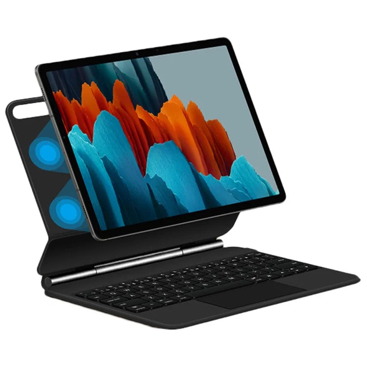 For Samsung Galaxy Tab S7 Leather Folio Cover Ultra-thin Bluetooth Keyboard with Touchpad