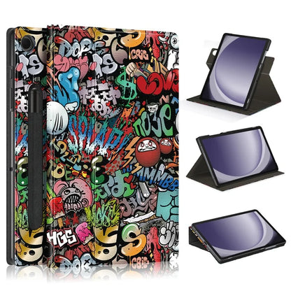 For Samsung Galaxy Tab A9+ SM-X210 SM-X216 SM-X218 Case Pattern Printing Leather Tablet Rotary Stand Cover