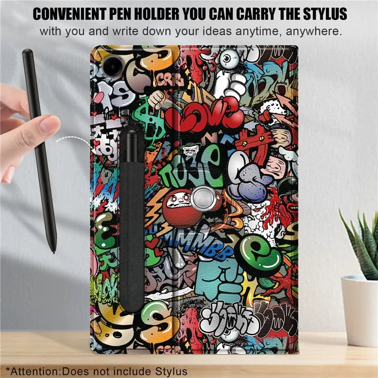 For Samsung Galaxy Tab A9+ SM-X210 SM-X216 SM-X218 Case Pattern Printing Leather Tablet Rotary Stand Cover