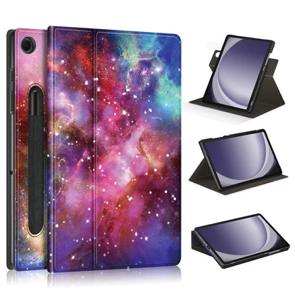 For Samsung Galaxy Tab A9+ SM-X210 SM-X216 SM-X218 Case Pattern Printing Leather Tablet Rotary Stand Cover