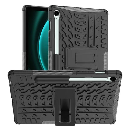 For Samsung Galaxy Tab S9 FE Kickstand Case TPU+PC Tablet Cover Tire Texture