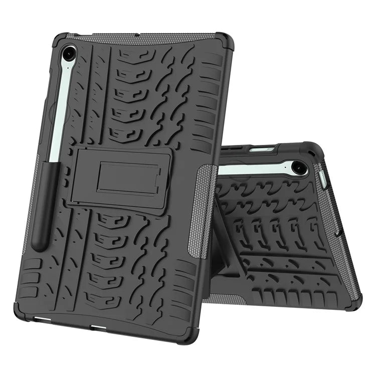 For Samsung Galaxy Tab S9 FE Kickstand Case TPU+PC Tablet Cover Tire Texture