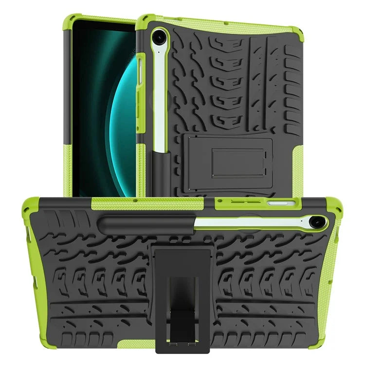 For Samsung Galaxy Tab S9 FE Kickstand Case TPU+PC Tablet Cover Tire Texture