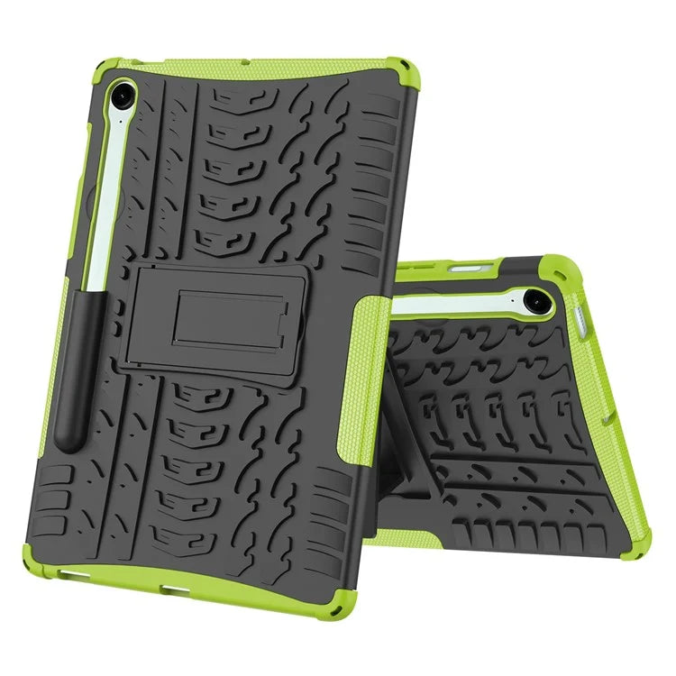 For Samsung Galaxy Tab S9 FE Kickstand Case TPU+PC Tablet Cover Tire Texture