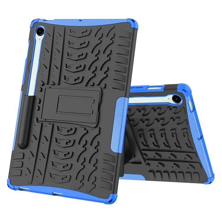 For Samsung Galaxy Tab S9 FE Kickstand Case TPU+PC Tablet Cover Tire Texture
