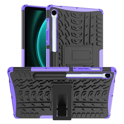 For Samsung Galaxy Tab S9 FE Kickstand Case TPU+PC Tablet Cover Tire Texture