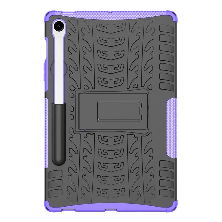 For Samsung Galaxy Tab S9 FE Kickstand Case TPU+PC Tablet Cover Tire Texture
