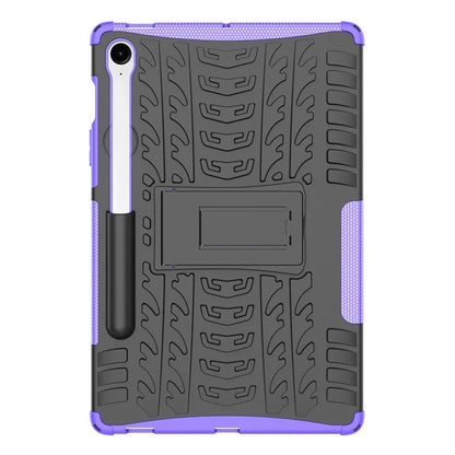 For Samsung Galaxy Tab S9 FE Kickstand Case TPU+PC Tablet Cover Tire Texture