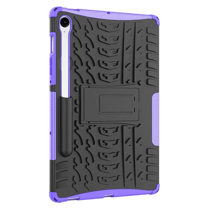 For Samsung Galaxy Tab S9 FE Kickstand Case TPU+PC Tablet Cover Tire Texture
