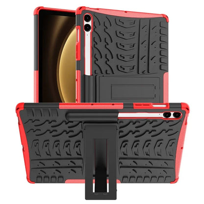For Samsung Galaxy Tab S9 FE+ Case Tire Texture Kickstand TPU+PC Tablet Cover