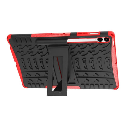 For Samsung Galaxy Tab S9 FE+ Case Tire Texture Kickstand TPU+PC Tablet Cover