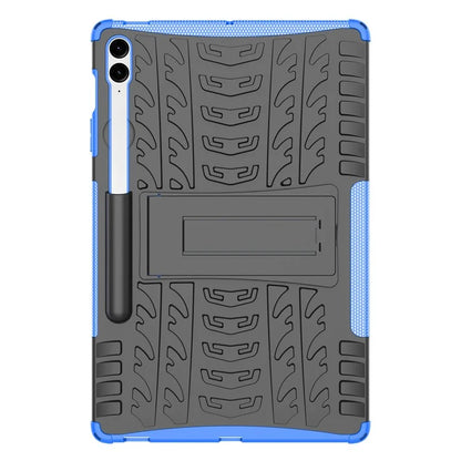 For Samsung Galaxy Tab S9 FE+ Case Tire Texture Kickstand TPU+PC Tablet Cover