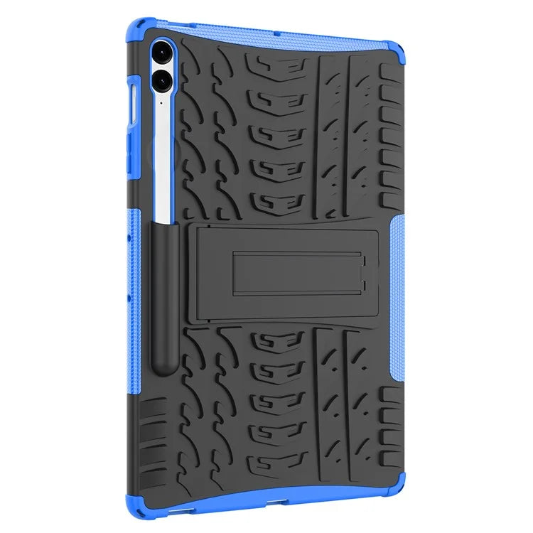 For Samsung Galaxy Tab S9 FE+ Case Tire Texture Kickstand TPU+PC Tablet Cover