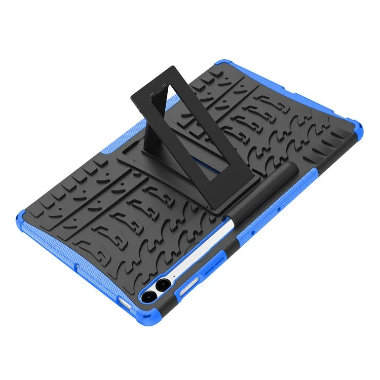 For Samsung Galaxy Tab S9 FE+ Case Tire Texture Kickstand TPU+PC Tablet Cover