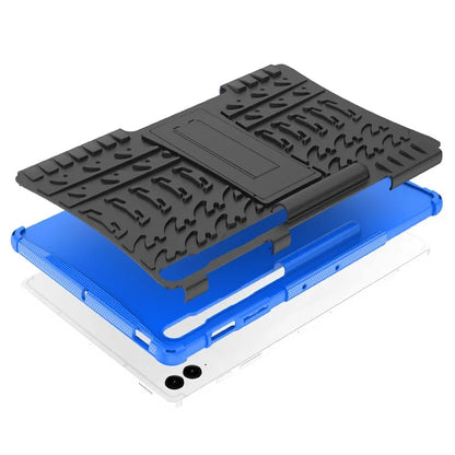 For Samsung Galaxy Tab S9 FE+ Case Tire Texture Kickstand TPU+PC Tablet Cover