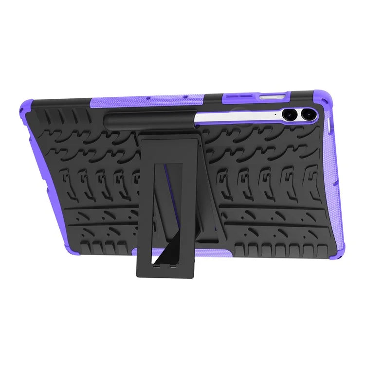 For Samsung Galaxy Tab S9 FE+ Case Tire Texture Kickstand TPU+PC Tablet Cover
