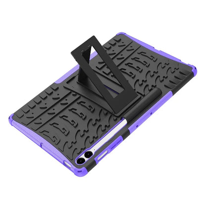 For Samsung Galaxy Tab S9 FE+ Case Tire Texture Kickstand TPU+PC Tablet Cover