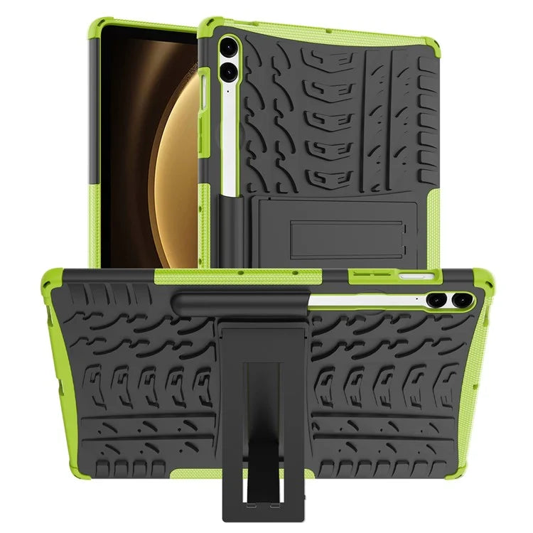 For Samsung Galaxy Tab S9 FE+ Case Tire Texture Kickstand TPU+PC Tablet Cover