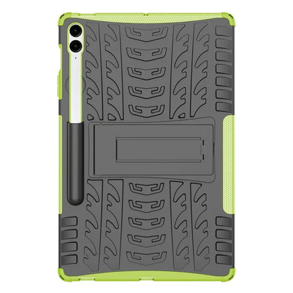 For Samsung Galaxy Tab S9 FE+ Case Tire Texture Kickstand TPU+PC Tablet Cover