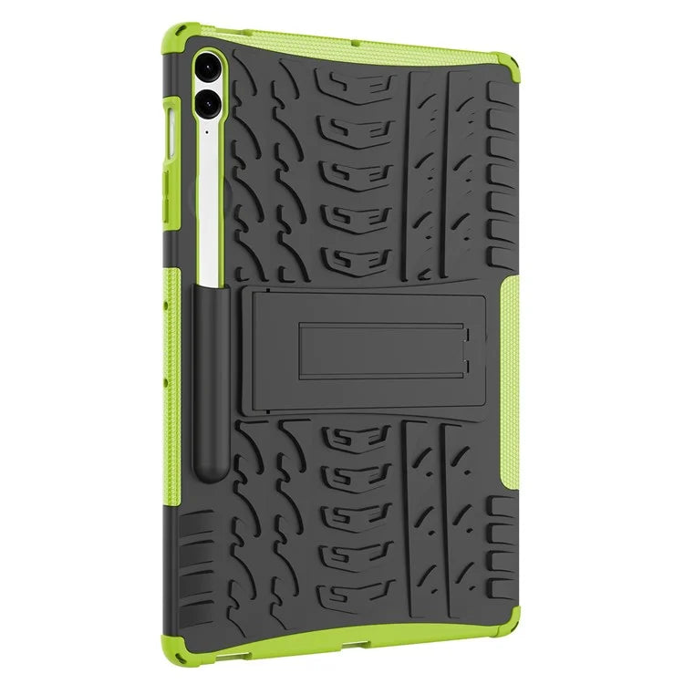 For Samsung Galaxy Tab S9 FE+ Case Tire Texture Kickstand TPU+PC Tablet Cover