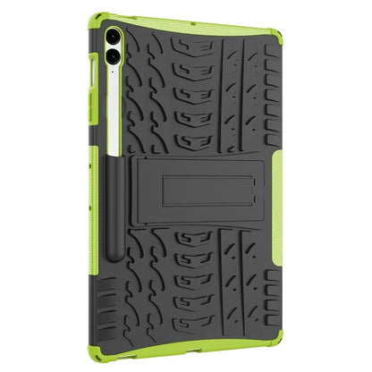 For Samsung Galaxy Tab S9 FE+ Case Tire Texture Kickstand TPU+PC Tablet Cover