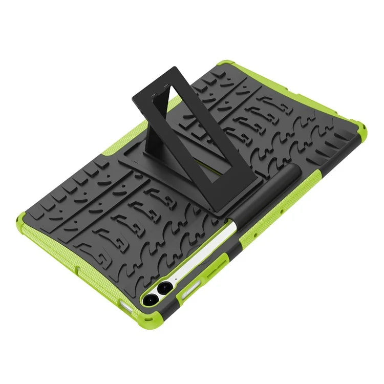 For Samsung Galaxy Tab S9 FE+ Case Tire Texture Kickstand TPU+PC Tablet Cover